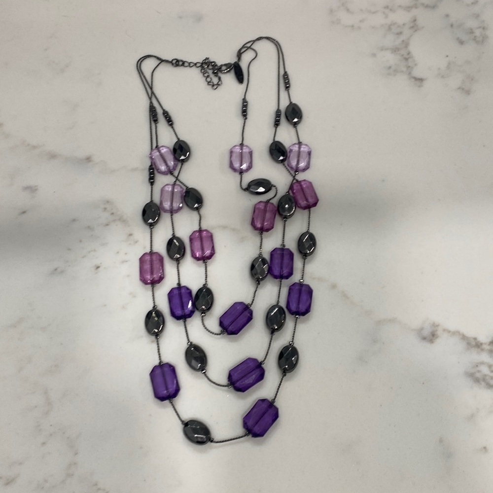 Beautiful layered purple stone necklace